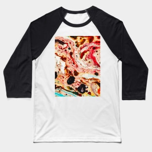 Abstract marble texture fluid art design Baseball T-Shirt